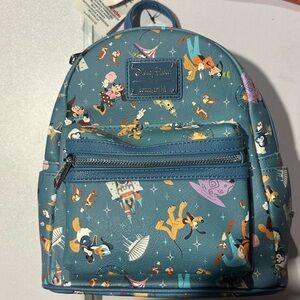 NWT! Loungefly Mickey Mouse and Friends Mini Backpack Disneyland Parks blue